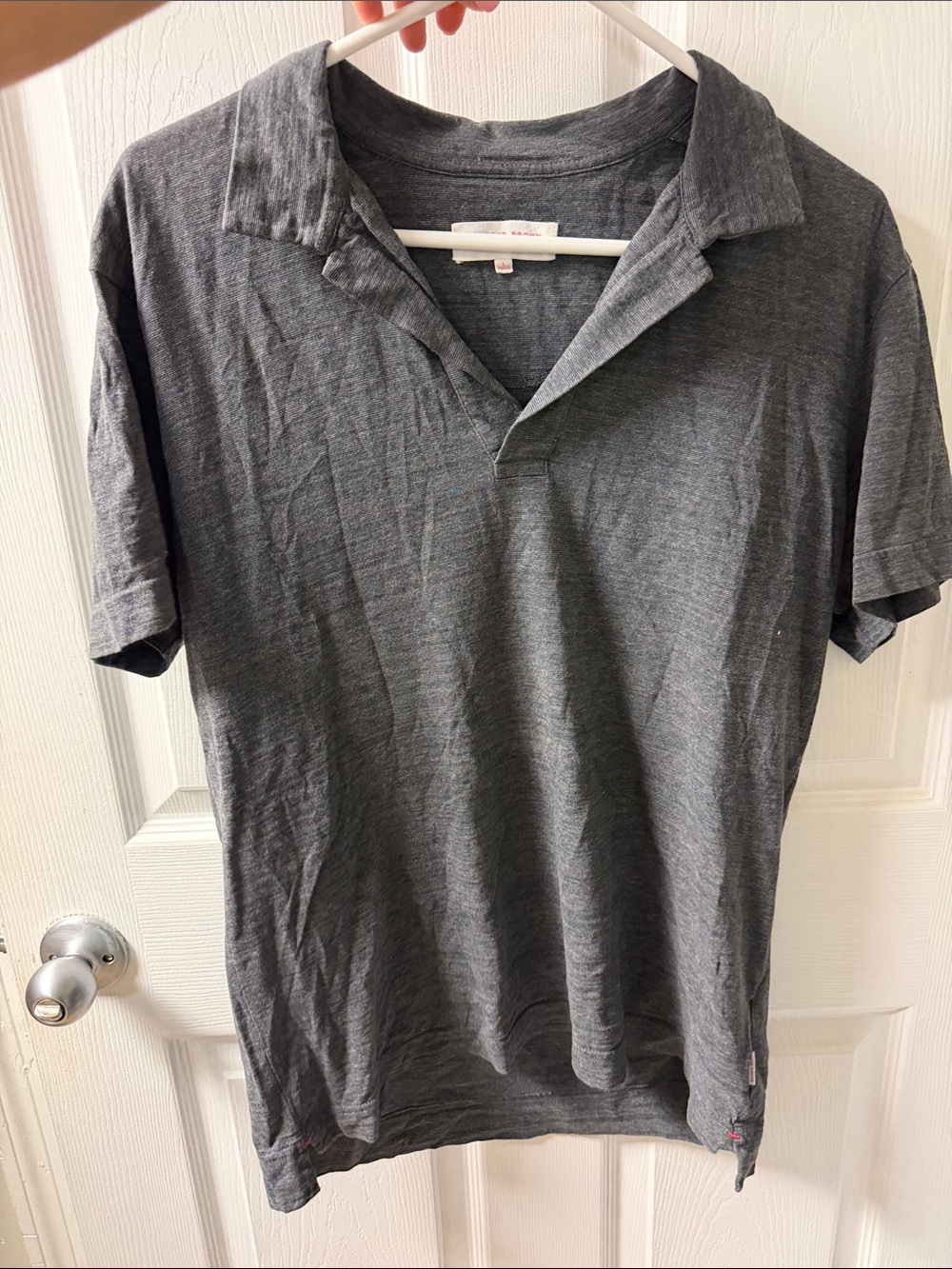 Orlebar Brown Men's Charcoal Grey Short-Sleeve Polo Shirt
